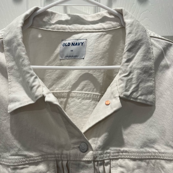 Old Navy White Denim Jacket 4x - Picture 3 of 3